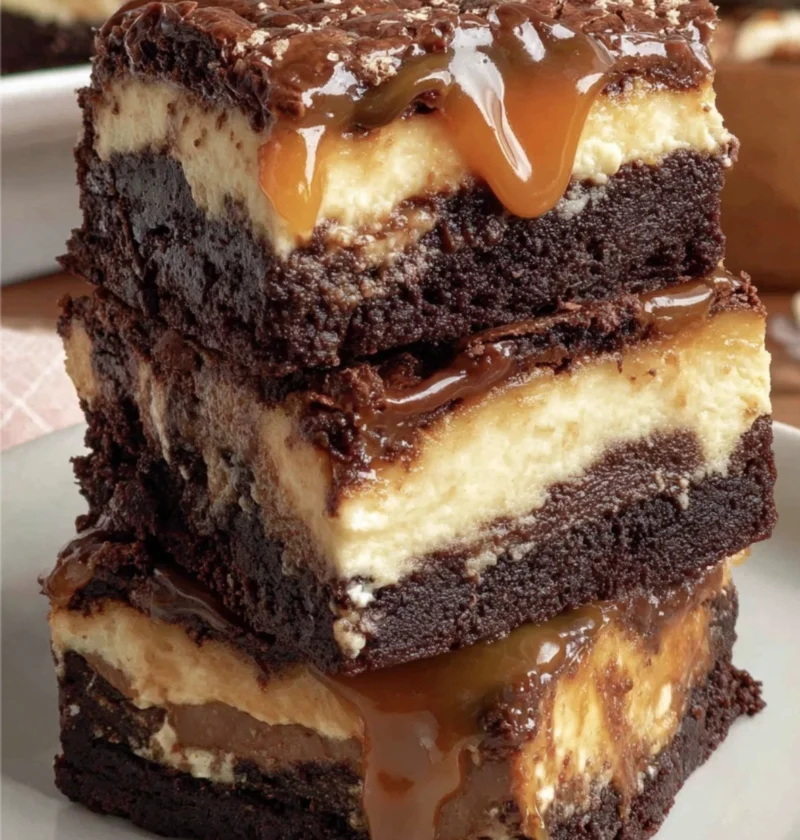 Salted Caramel Brownie Cheesecake Bars