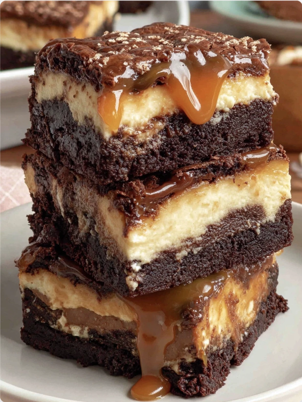 Salted Caramel Brownie Cheesecake Bars