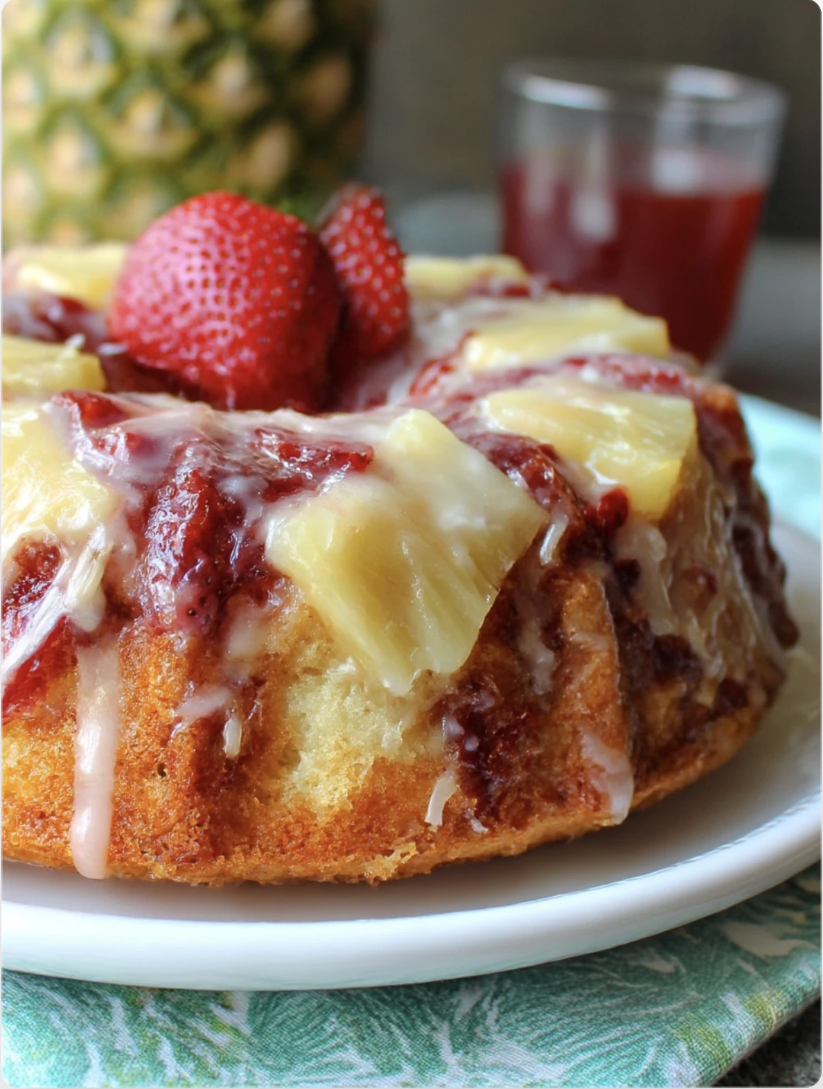 Strawberry Pineapple Pound Cake Moist Fruity Dessert