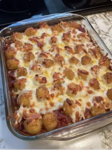 Tater Tot Pizza Casserole