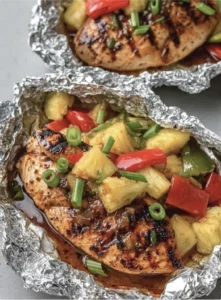 Teriyaki Chicken and Pineapple Foil Packets