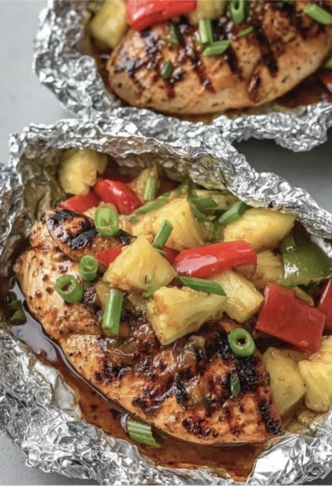 Teriyaki Chicken Pineapple Foil Packets