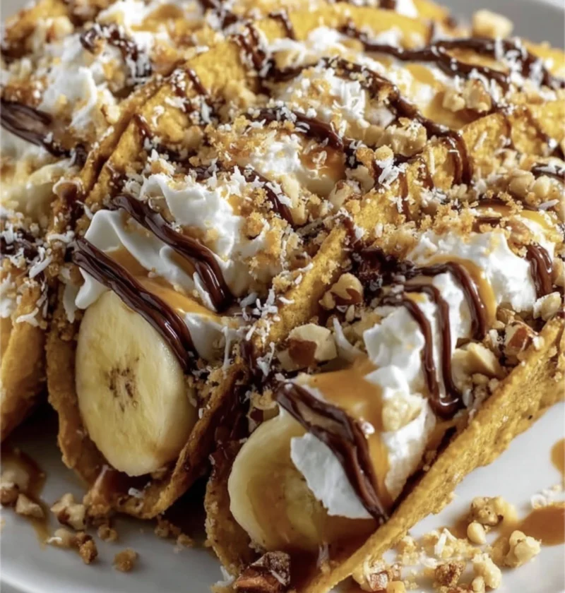These Caramel Banana Nuts Tacos