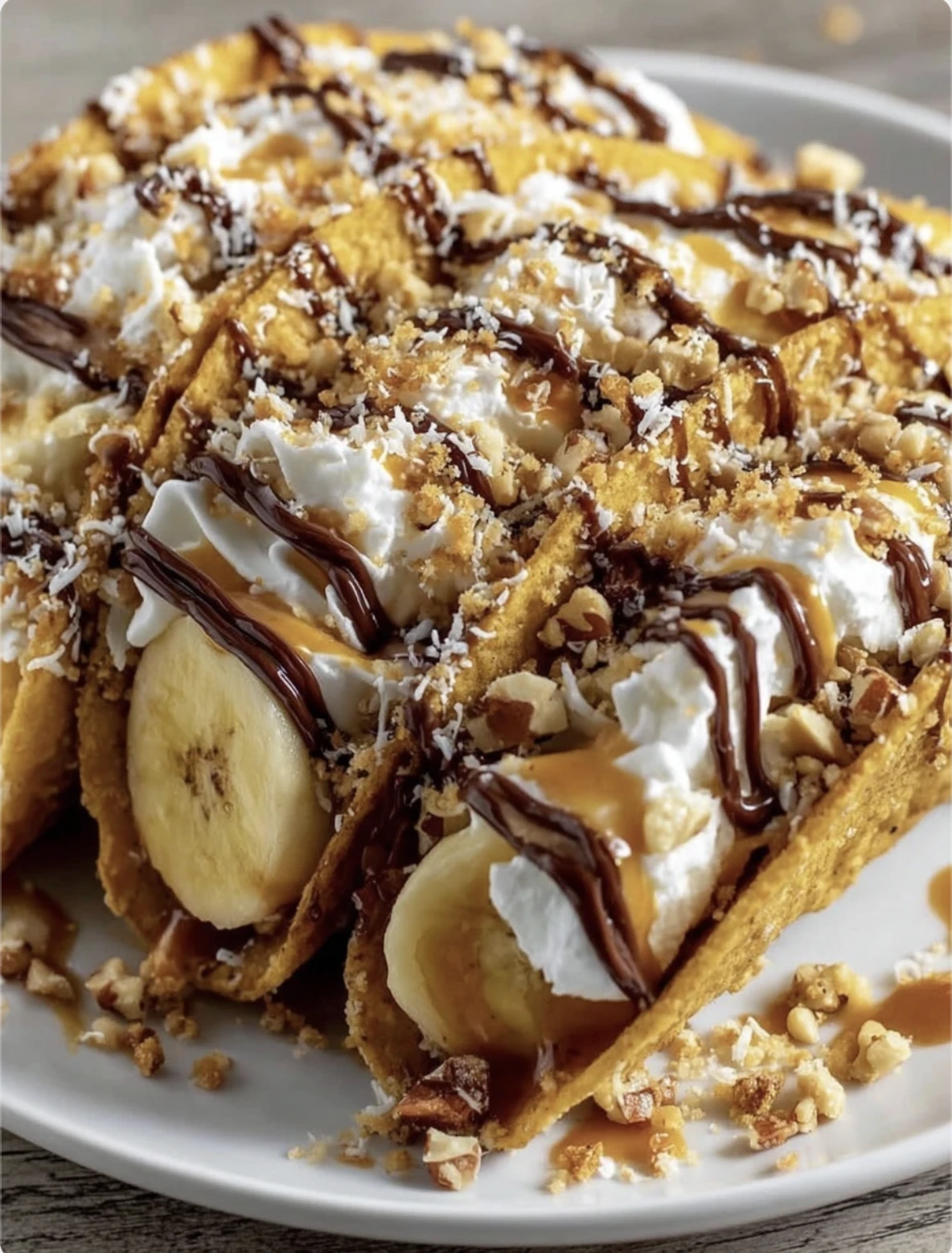 These Caramel Banana Nuts Tacos