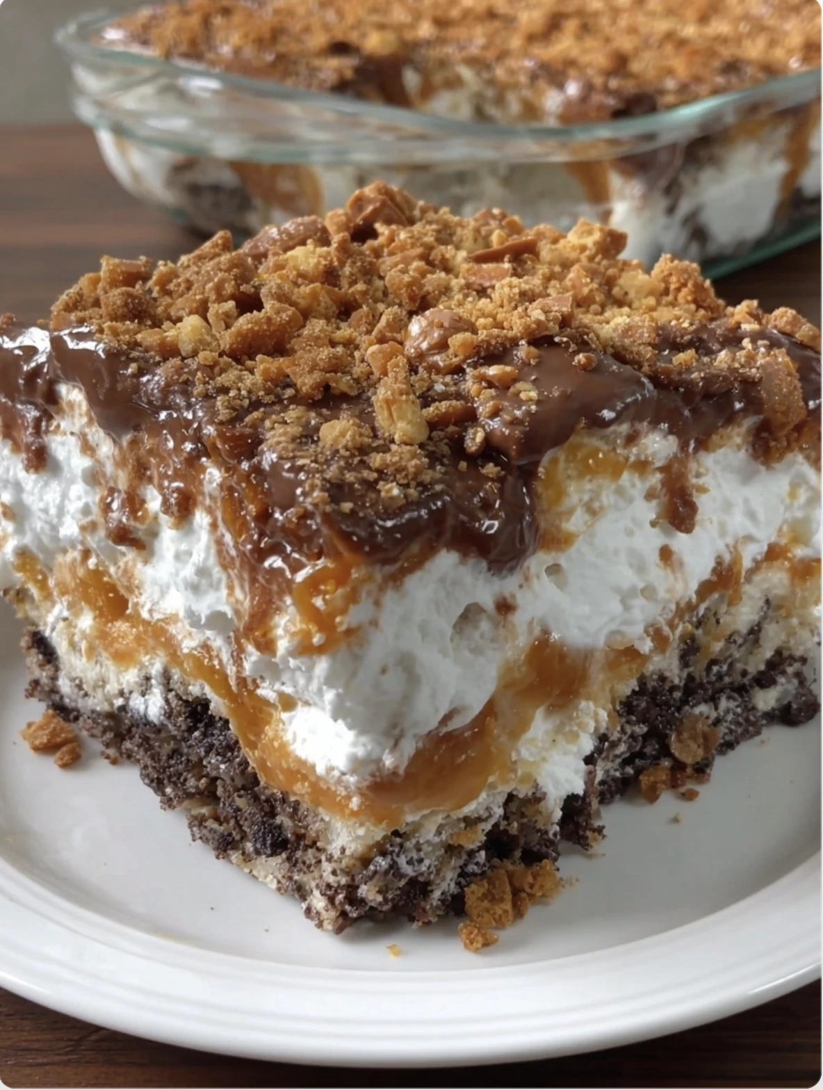 Butterfinger Poke Cake