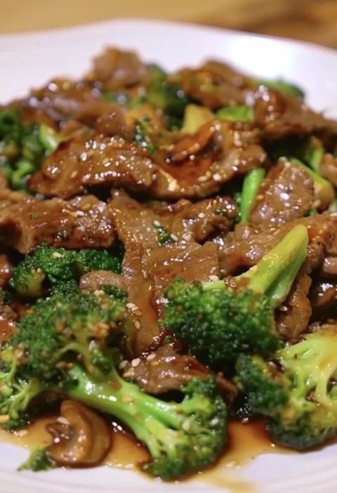 Classic Savory Garlic Beef Tender Broccoli Stirfry