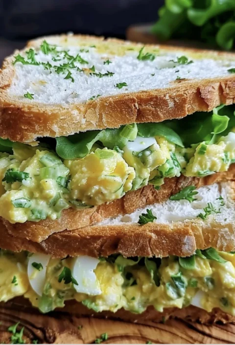 Creamy Avocado Egg Salad Sandwich