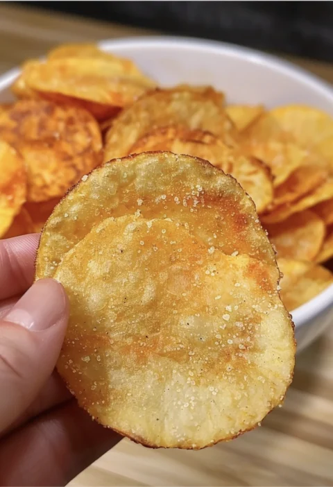 Crunchy Microwave Potato Chips
