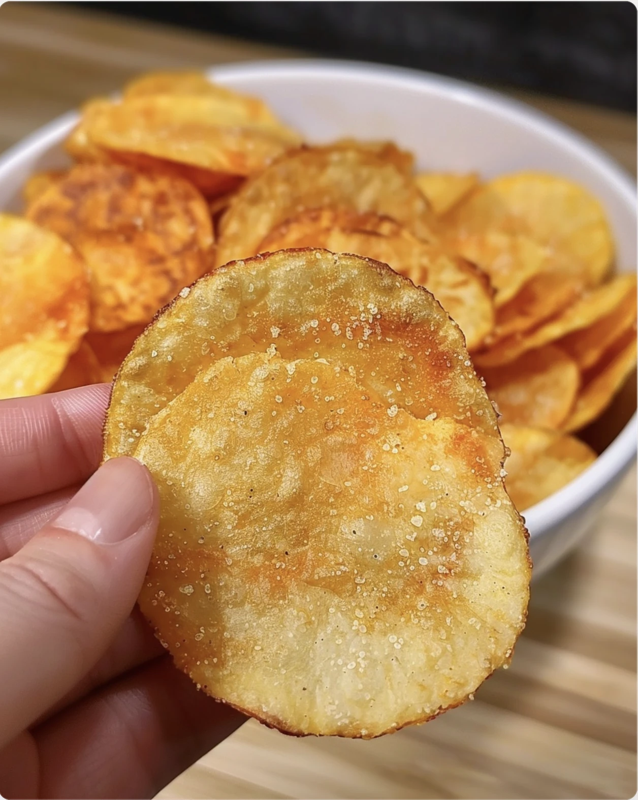 Crunchy Microwave Potato Chips