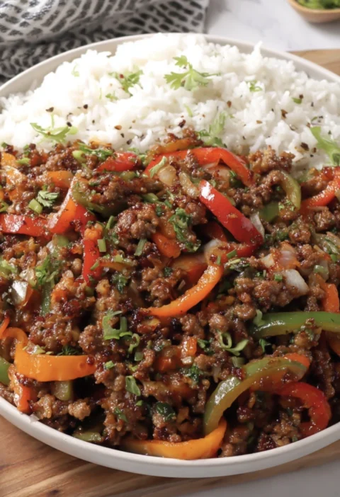 Ground Beef Stirfry Peppers