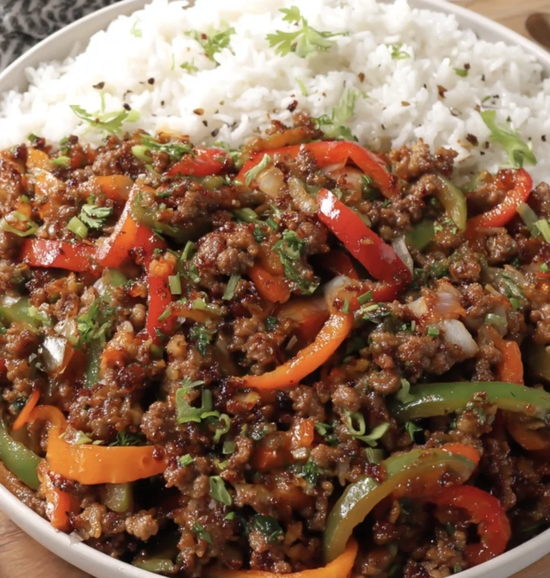 Ground Beef Stirfry Peppers