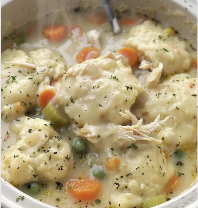 Master Crock Pot Chicken Dumplings