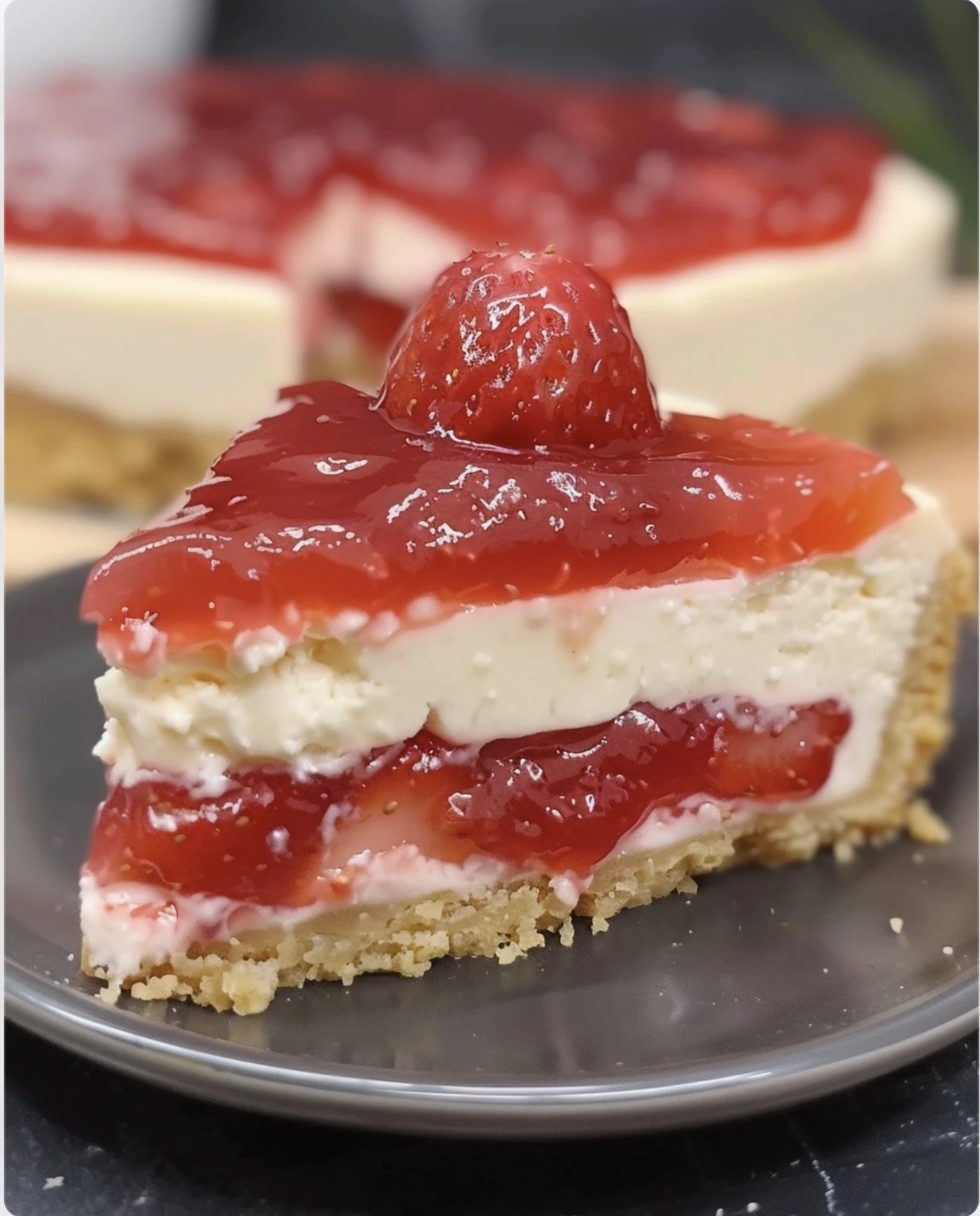 Easy No-Bake Strawberry Cheesecake
