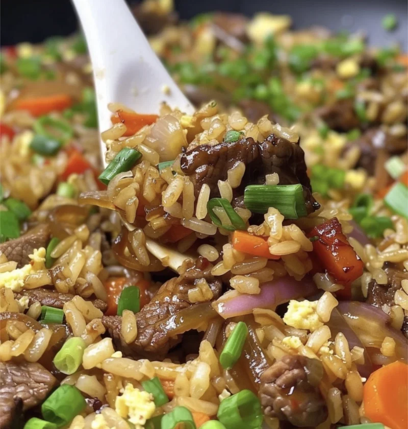 Onion Beef Fried Rice Recipe