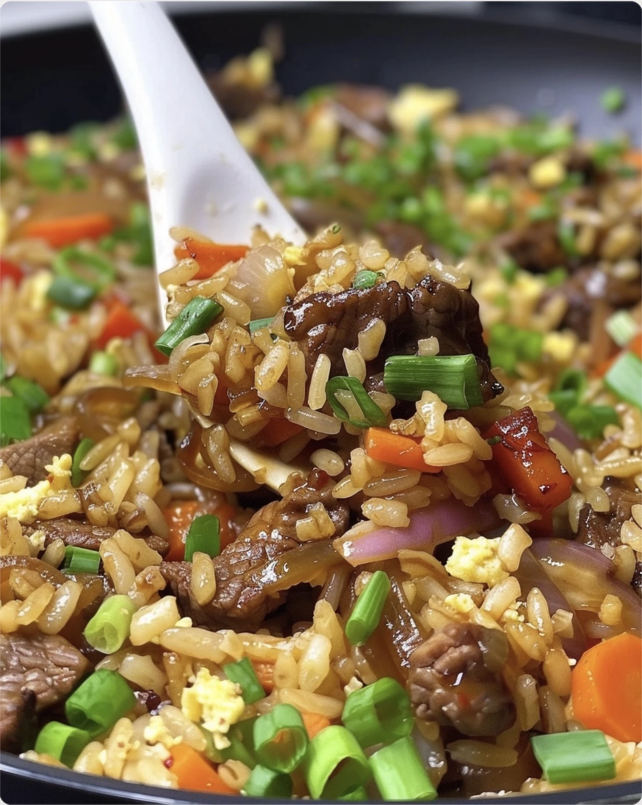 Onion Beef Fried Rice Recipe