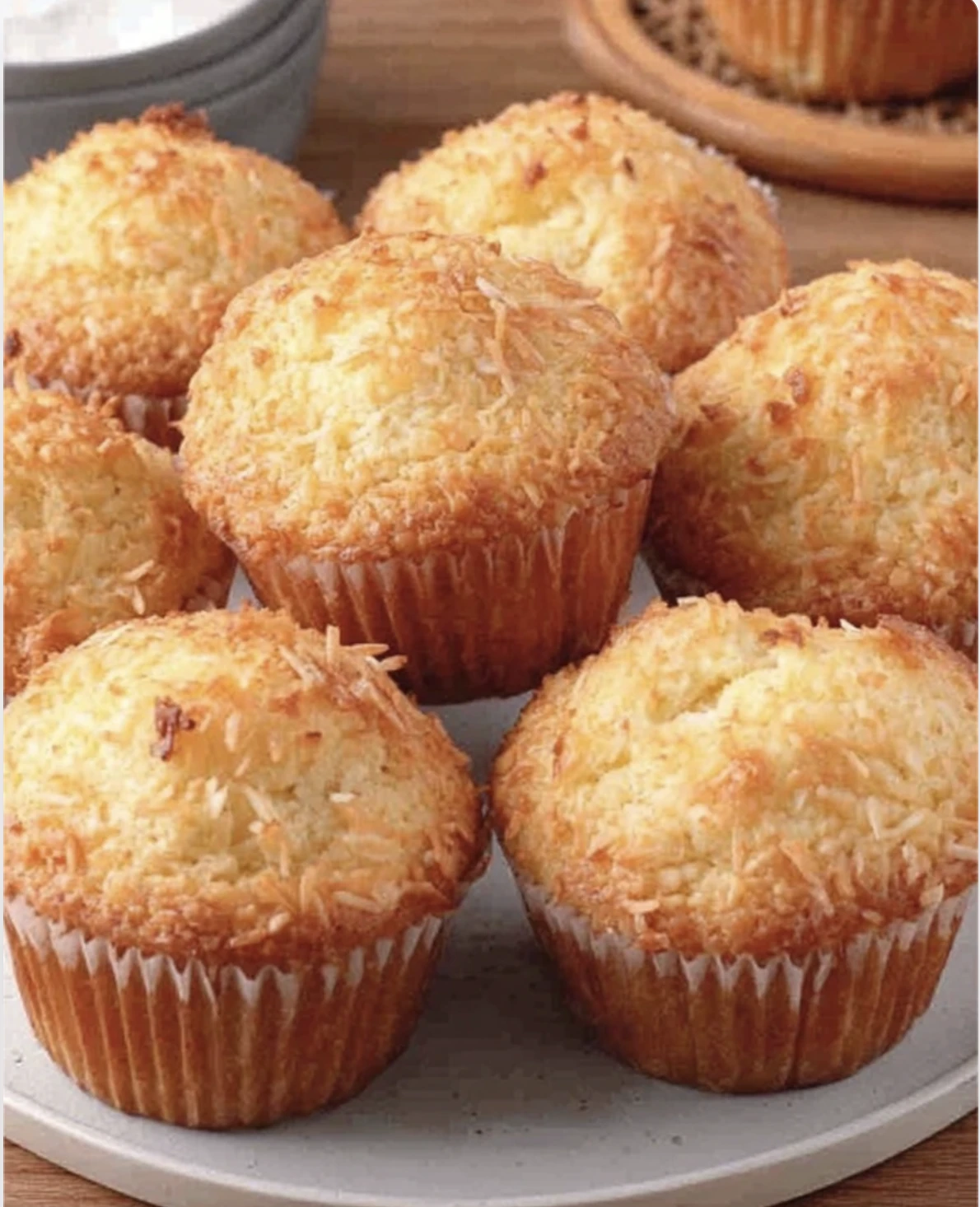 Soft, fluffy & coconut-loaded muffins