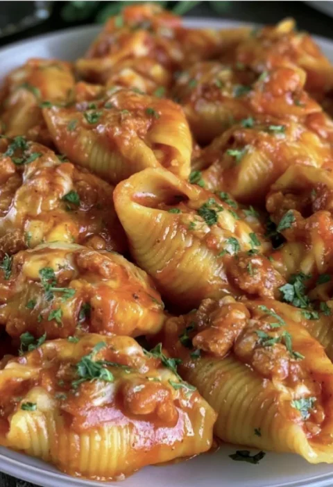 Cheesy Beef Stuffed Shells