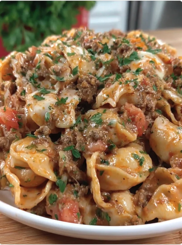 Cheesy Beef Taco Pasta