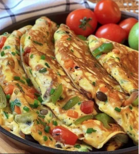 Cheesy Veggie-Loaded Omelette Bomb