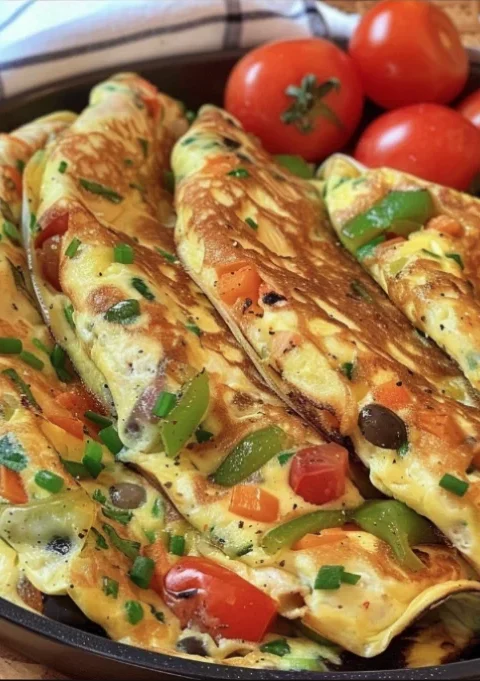 Cheesy Veggie-Loaded Omelette Bomb