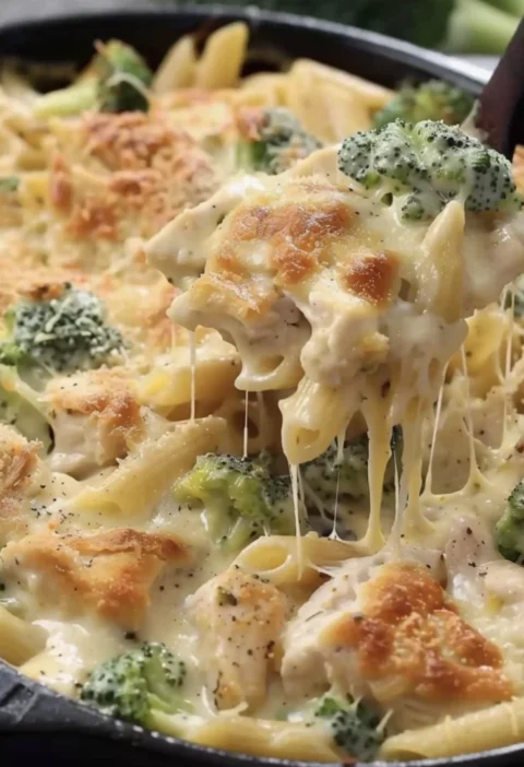 Creamy Chicken & Broccoli Alfredo Bake