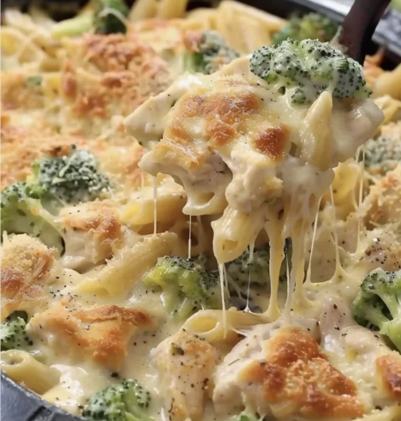 Creamy Chicken & Broccoli Alfredo Bake
