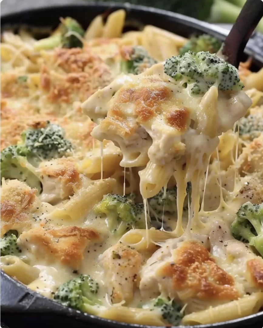 Creamy Chicken & Broccoli Alfredo Bake