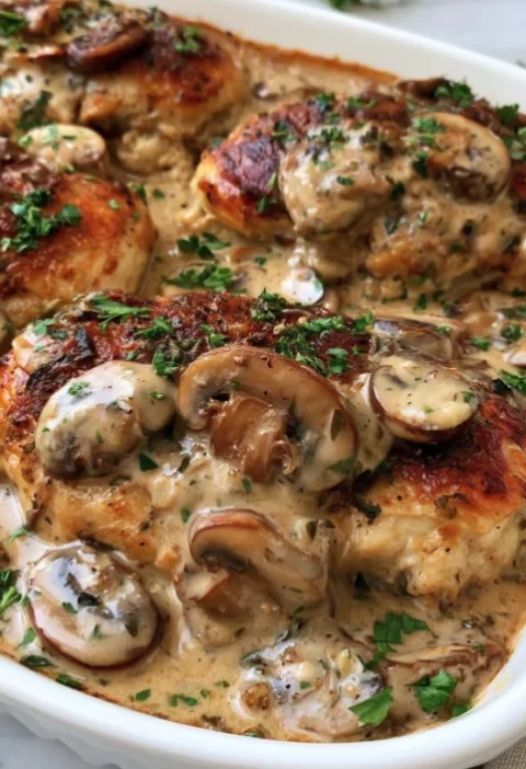 Creamy Mushroom Chicken Bake