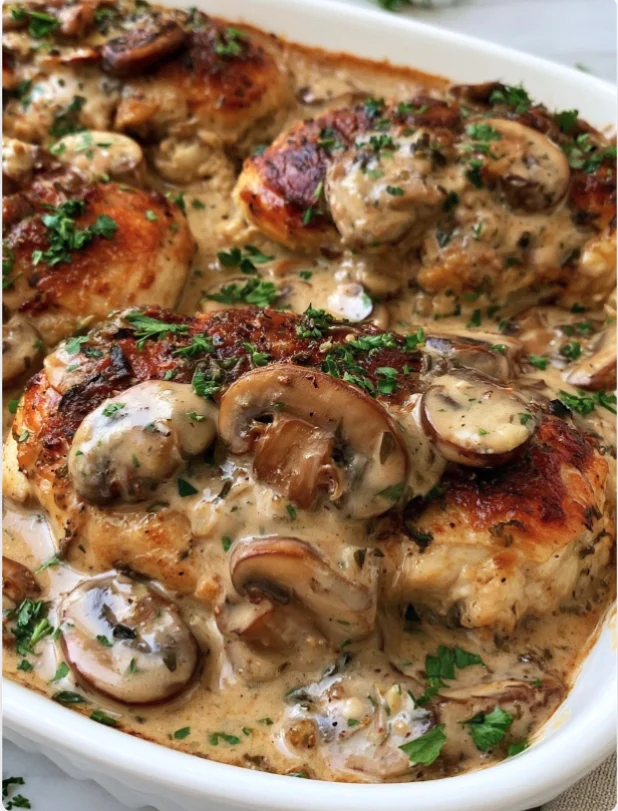 Creamy Mushroom Chicken Bake