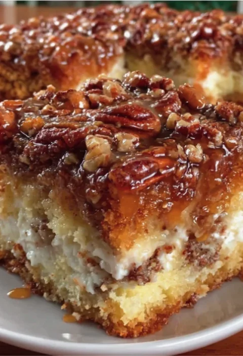 Pecan Cream Cheese Cake Bars