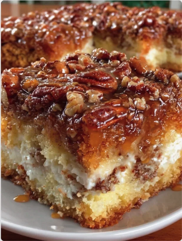 Pecan Cream Cheese Cake Bars