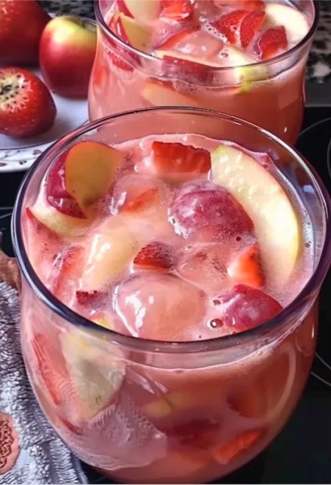 Refreshing Strawberry Apple Cream Punch