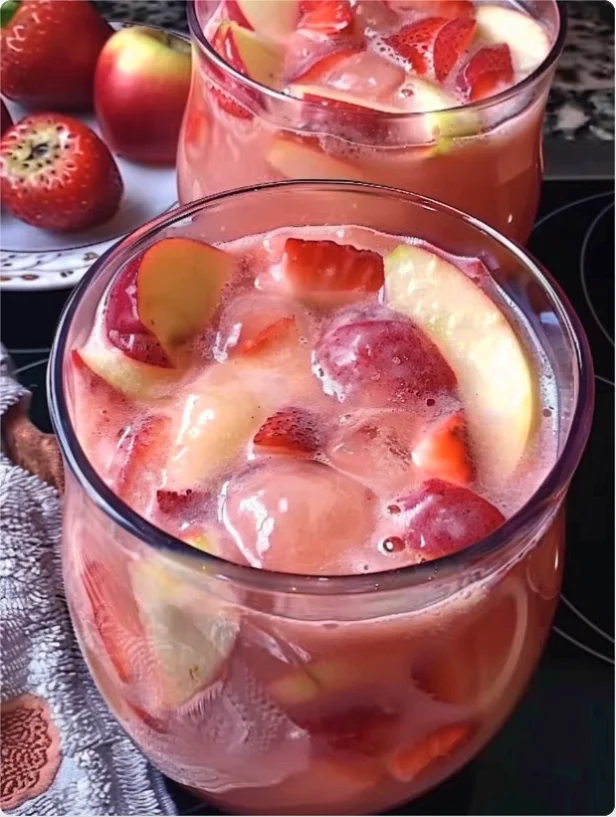 Refreshing Strawberry Apple Cream Punch