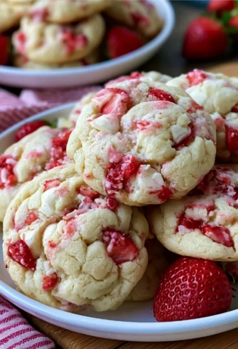 strawberry vanilla soft love cookies