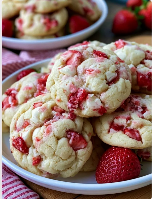 strawberry vanilla soft love cookies