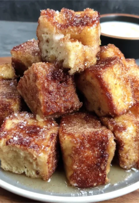 cinnamon roll french toast bites