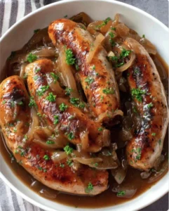 Easy Onion Gravy Sausages