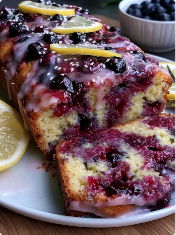 Glazed Blueberry Lemon Loaf