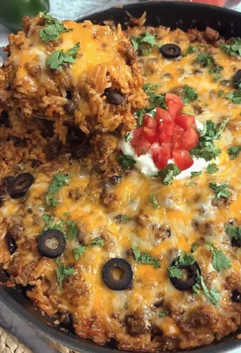 Mexican Ground Beef Rice Casserole