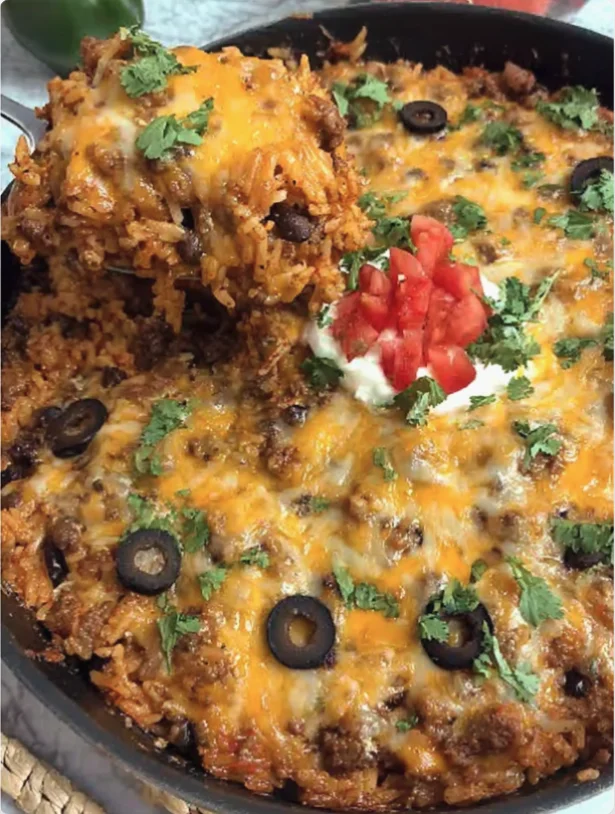 Mexican Ground Beef Rice Casserole