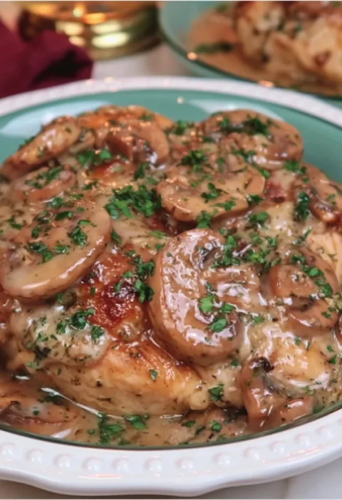 MUSHROOM ASIAGO CHICKEN