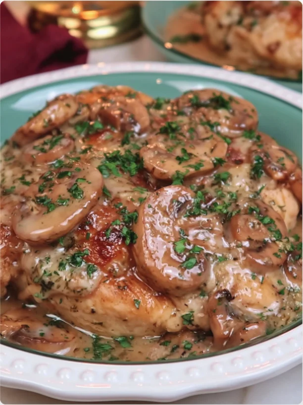 MUSHROOM ASIAGO CHICKEN