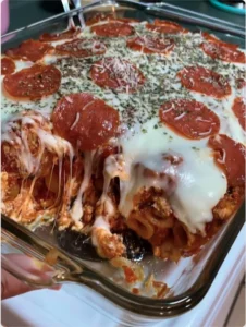 Pepperoni Cheesy Pasta Bake