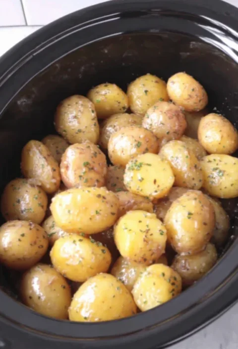 Slow Cooker 3-Ingredient Brown Sugar Glazed Potatoes
