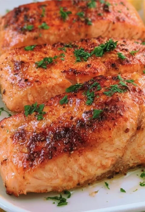 Air Fryer Garlic Butter Salmon Fillets