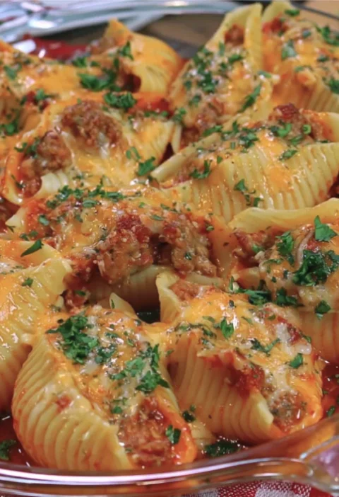 Cheesy Stuffed Pasta Bake