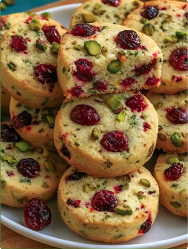 Cranberry & Pistachio Refrigerator Cookies