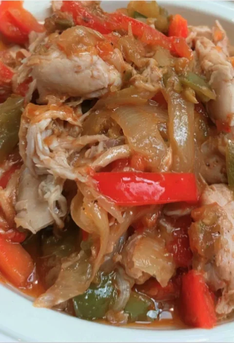 crockpot chicken with peppers and onions