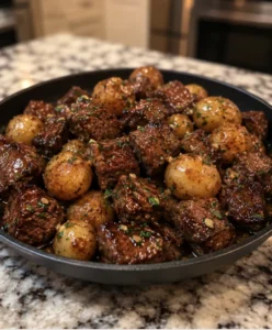 Garlic Butter Steak Bites with Potatoes