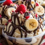 Banana Split Ice Cream Poke Cake